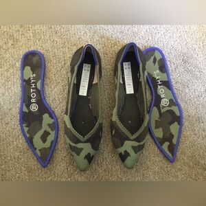 Rothy’s “The Point” Green Camo Shoes - SZ 6.5 - Worn Once